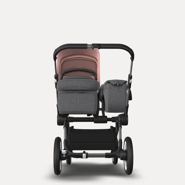 Bugaboo Donkey 5 Mono 2-in-1 stroller graphite base, grey mélange fabrics, morning pink sun canopy - Main Image Slide 3 of 11
