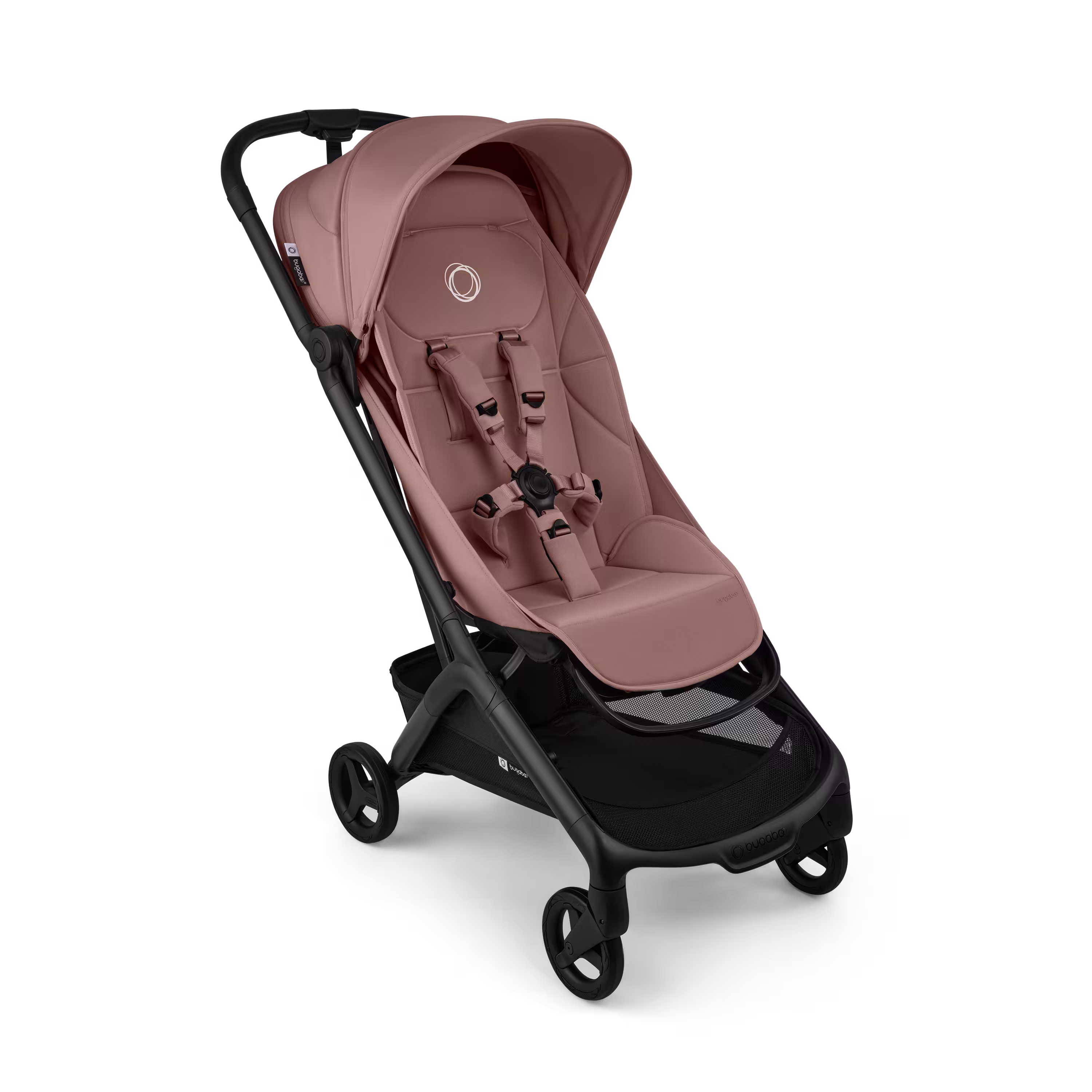 Bugaboo Butterfly 2 Plus travel stroller black base, dusty pink fabrics, dusty pink sun canopy - Main Modal Image Slide 1 of 12