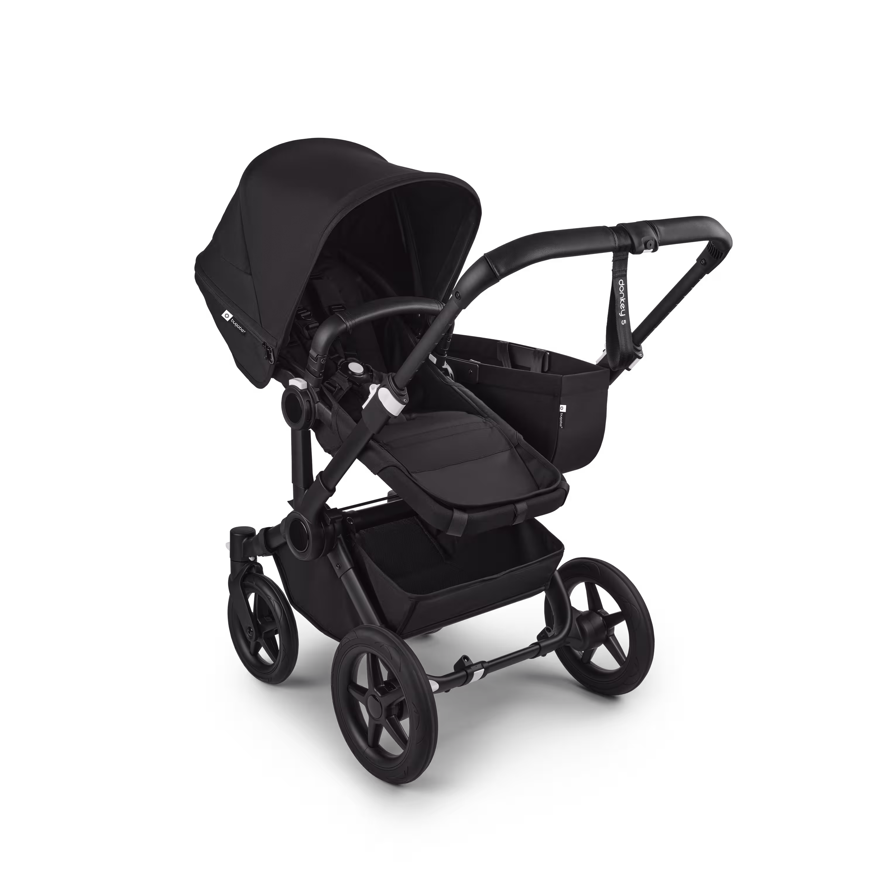 Bugaboo Donkey 5 Mono 2-in-1 stroller black base, midnight black fabrics, midnight black sun canopy - Main Modal Image Slide 2 of 11