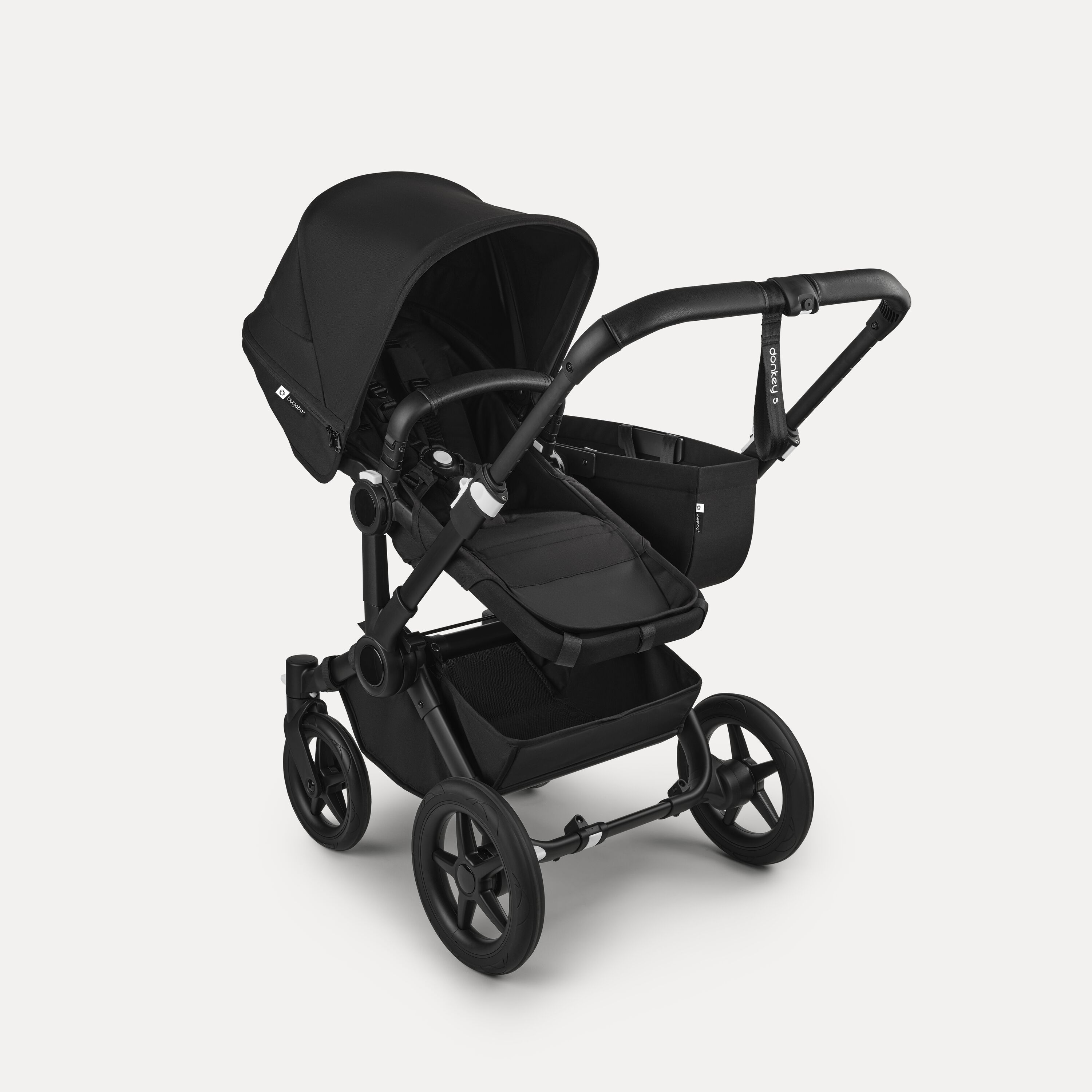 Bugaboo Donkey 5 Mono 2-in-1 stroller black base, midnight black fabrics, midnight black sun canopy - Main Modal Image Slide 2 of 12