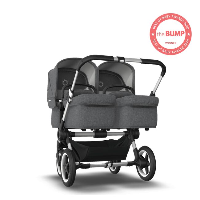 US - Bugaboo D3T stroller bundle aluminum grey melange grey melange - Main Image Slide 1 of 6