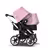 Bugaboo Donkey 3 Duo seat and bassinet stroller soft pink sun canopy, black fabrics, aluminium base - Thumbnail Slide 4 of 5