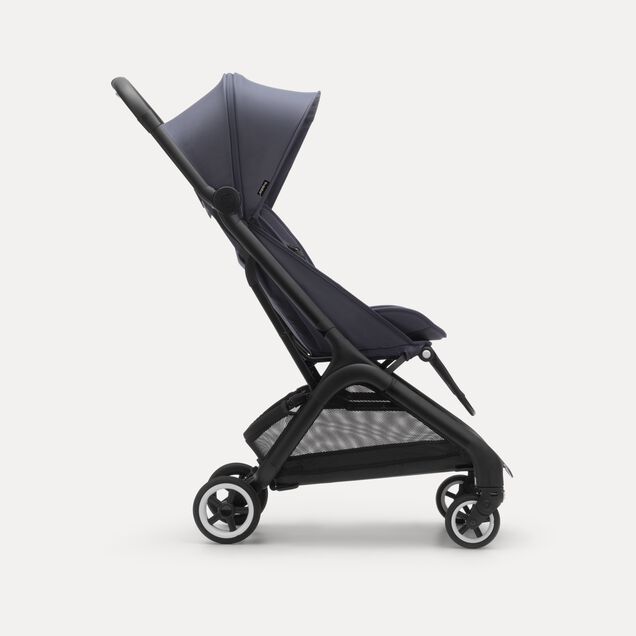 Bugaboo Butterfly travel stroller black base, stormy blue fabrics, stormy blue sun canopy - Main Image Slide 2 of 13