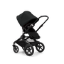 Bugaboo Fox 3 Sitz-Kinderwagen mit schwarzem Rahmen, schwarzem Stoff und schwarzem Sonnendach. - Thumbnail Slide 7 of 7