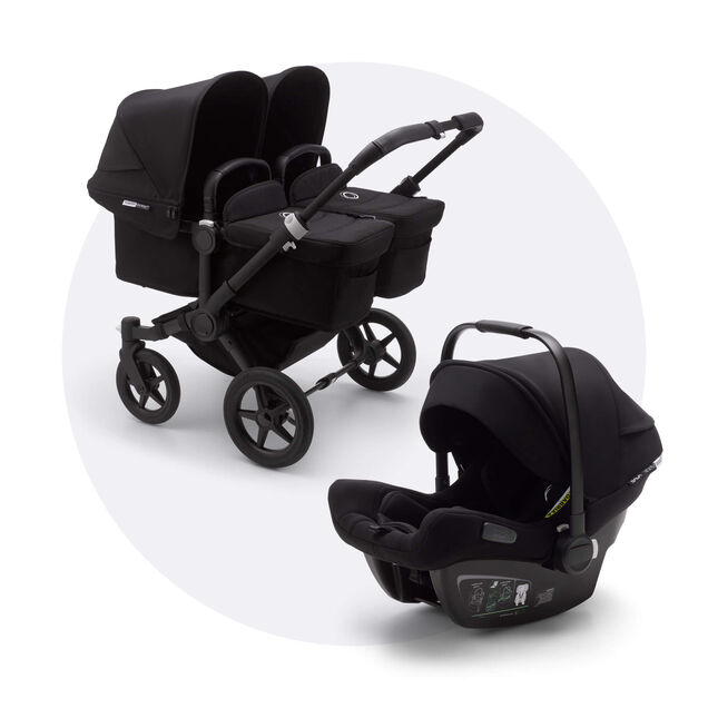 Bugaboo Donkey 3 Twin travel system black sun canopy, black fabrics, black base - Main Image Slide 1 of 15