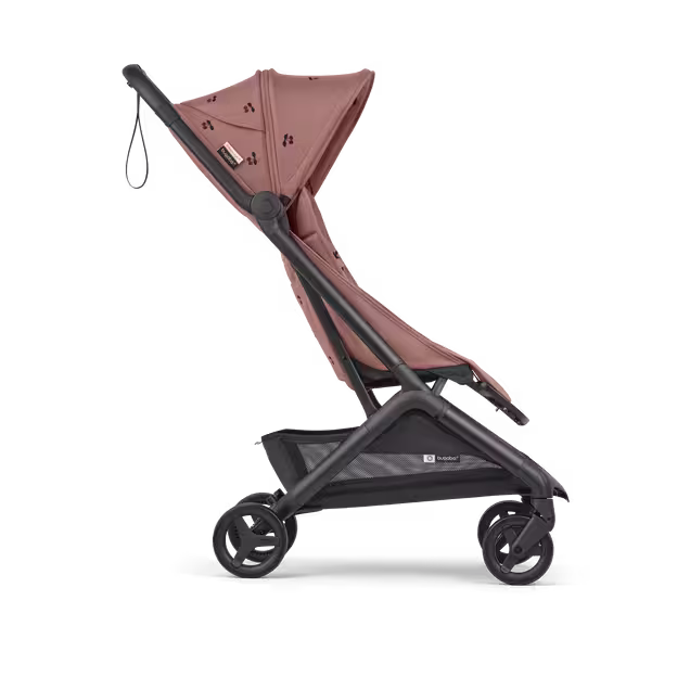 Bugaboo x Konges SlØjd limited edition Butterfly 2 travel pram black base, dusty pink fabrics, dusty pink sun canopy - Main Image Slide 2 of 8