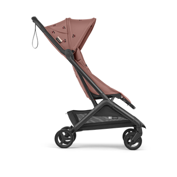 Bugaboo x Konges SlØjd limited edition Butterfly 2 travel pram black base, dusty pink fabrics, dusty pink sun canopy