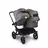 Bugaboo Donkey 5 Duo double stroller black base, grey mélange fabrics, forest green sun canopy - Thumbnail Slide 4 of 11