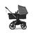 Bugaboo Donkey 5 twin stroller graphite base, midnight black fabrics, grey mélange sun canopy - Thumbnail Slide 2 of 12