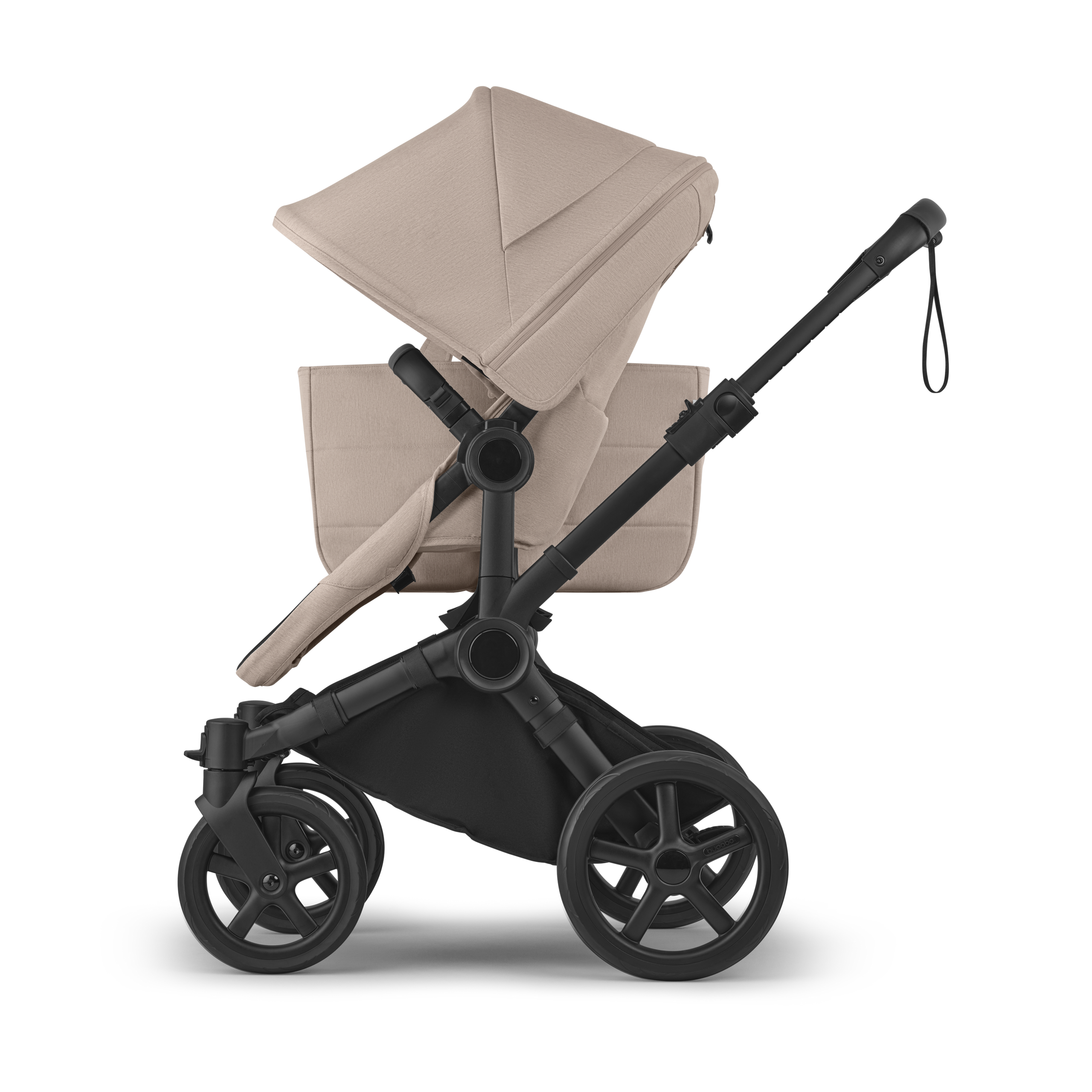 Bugaboo Donkey 6 2-in-1  stroller black base, desert taupe melange fabrics, desert taupe melange sun canopy - Thumbnail Slide 4 of 10