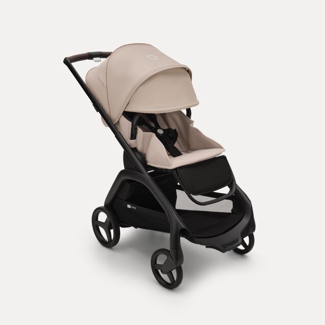 Bugaboo Dragonfly seat pram black base, desert taupe fabrics, desert taupe sun canopy - Main Image Slide 3 of 16
