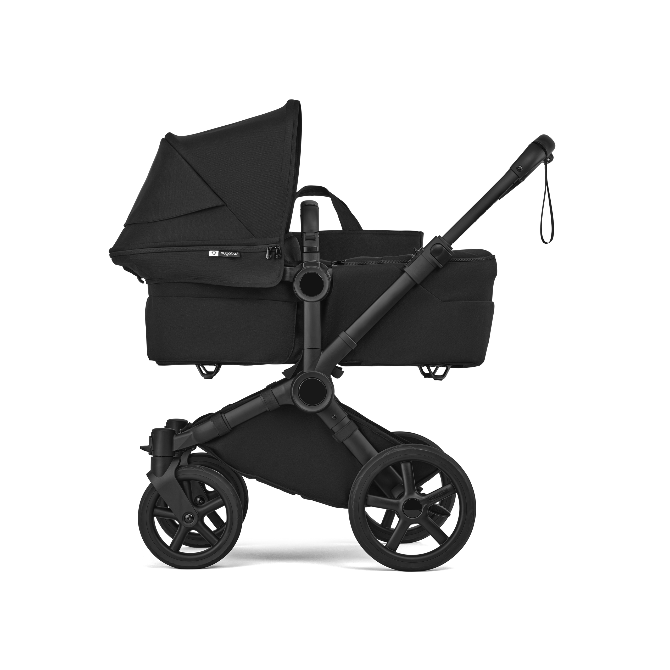 Bugaboo Donkey 6 2-in-1  stroller black base, heritage black fabrics, heritage black sun canopy - Thumbnail Slide 2 of 10