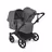 Bugaboo Donkey 6 double stroller black base, moon grey fabrics, moon grey sun canopy view 2 - Thumbnail Slide 2 of 10
