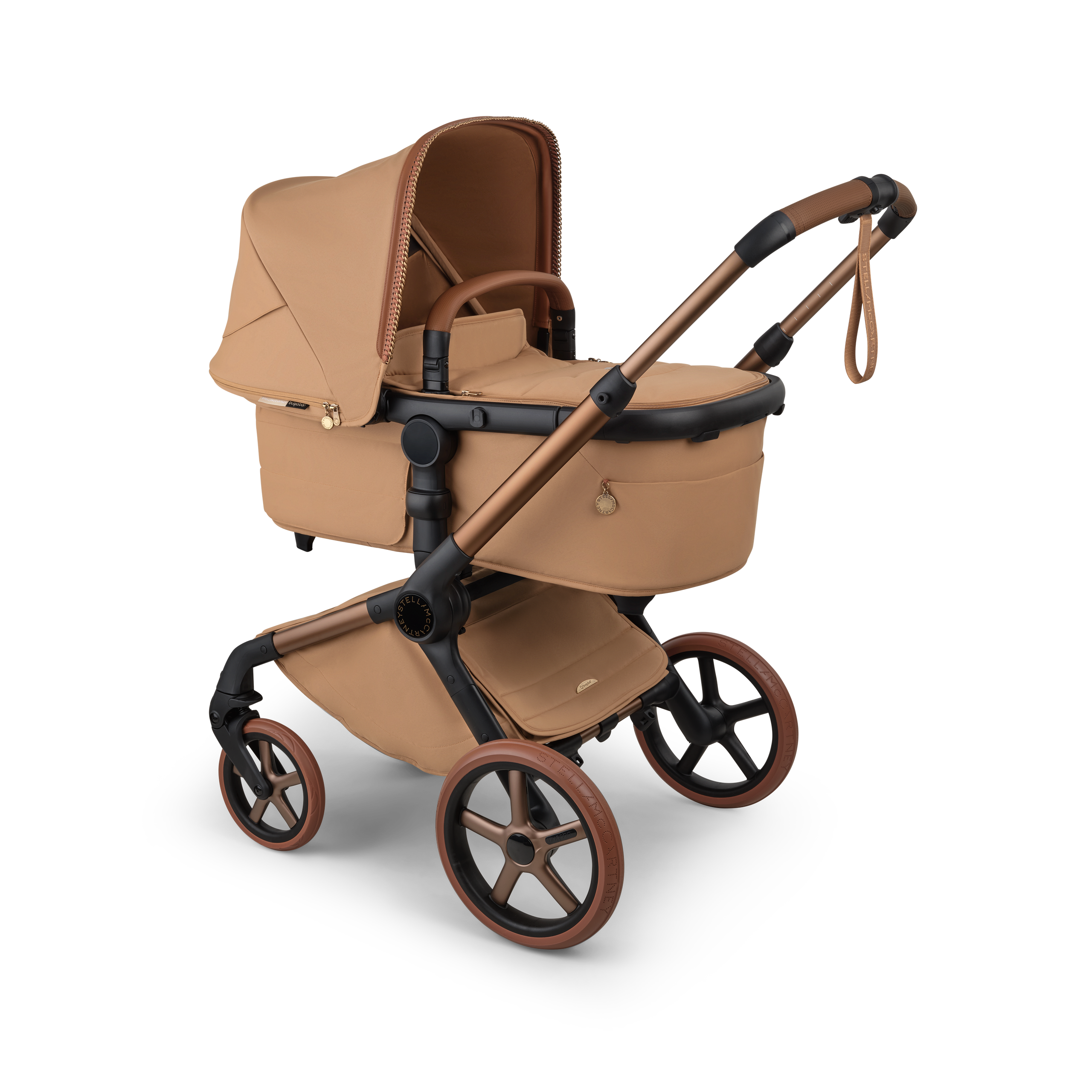 Bugaboo x Stella McCartney Fox 5 Renew 2-in-1 pushchair tobacco brown base, tobacco brown fabrics, tobacco brown sun canopy - Thumbnail Slide 2 of 13