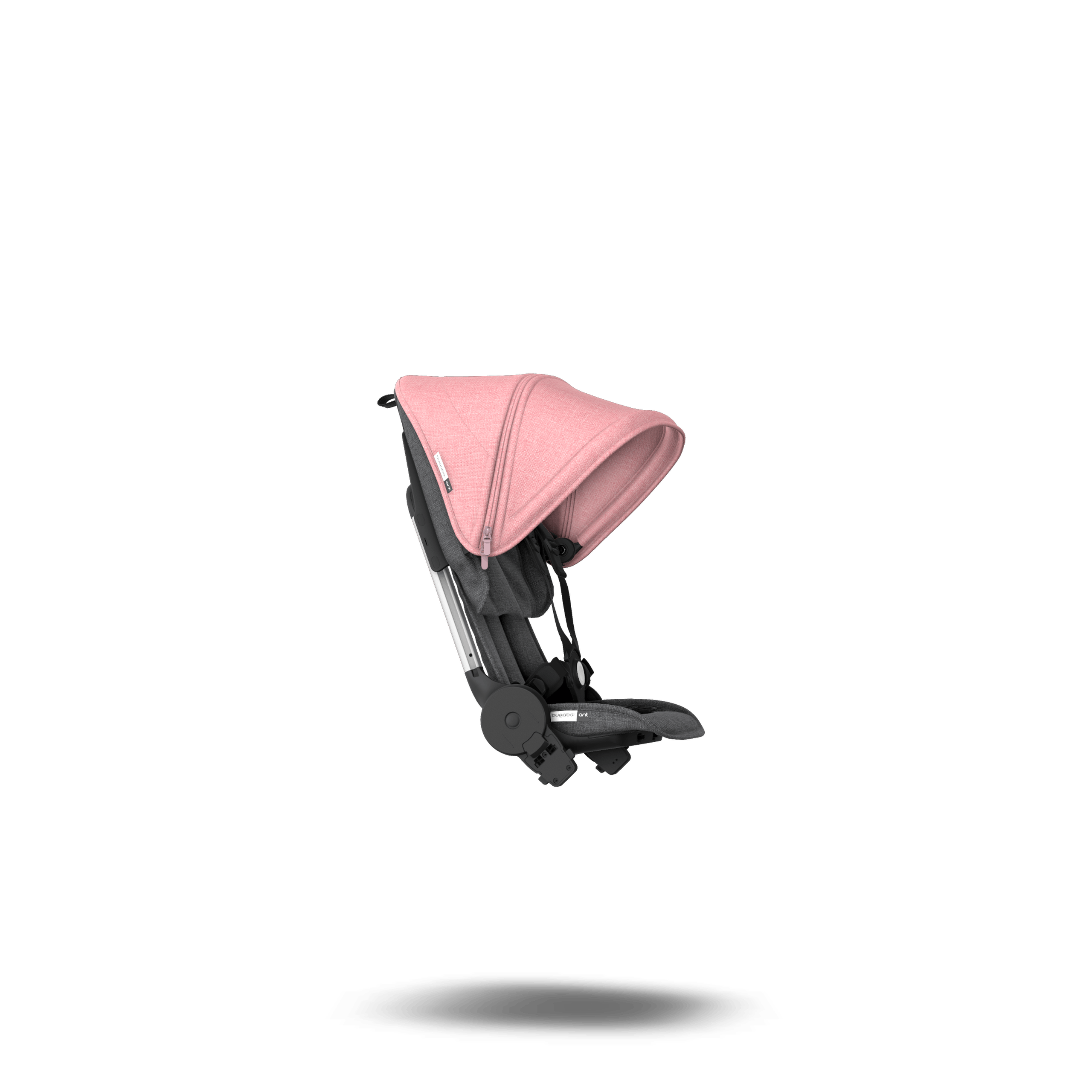 Refurbished Bugaboo Ant style set complete GREY MELANGE-PINK MELANGE - Thumbnail Slide 4 van 7