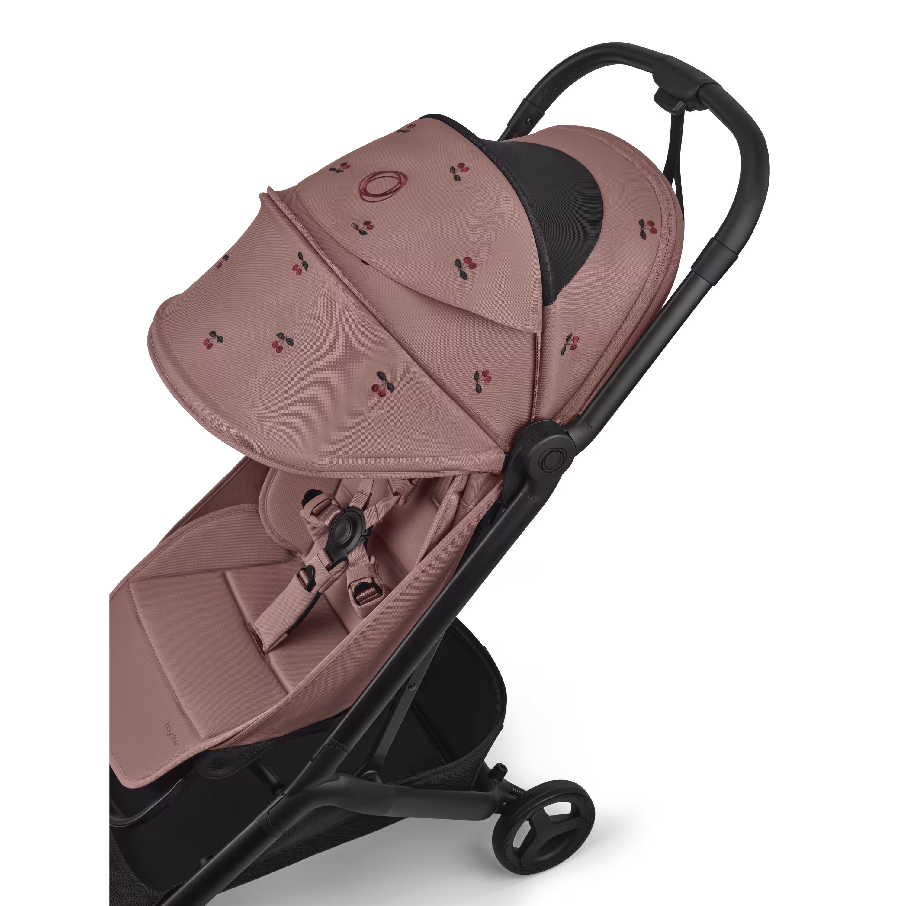 Bugaboo x Konges SlØjd limited edition Butterfly 2 travel pushchair black base, dusty pink fabrics, dusty pink sun canopy - Main Modal Image Slide 6 of 8