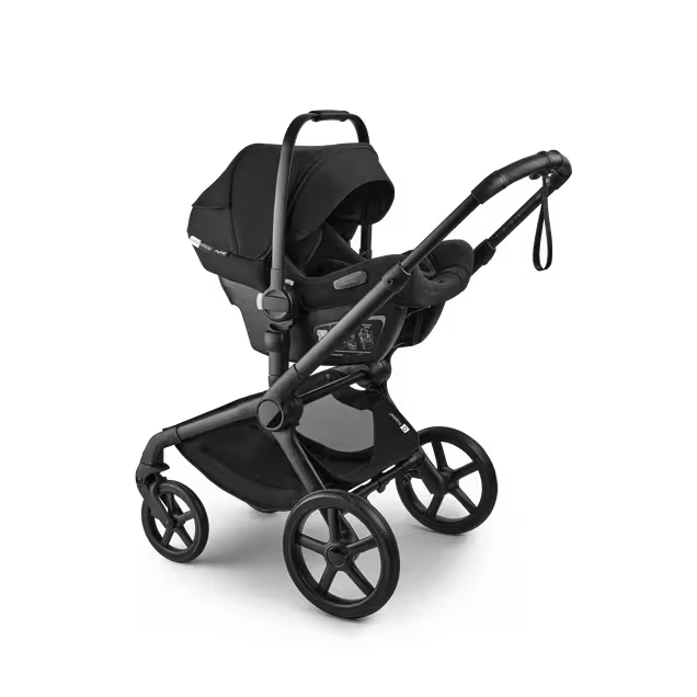 Bugaboo x Konges SlØjd limited edition Fox 5 Renew 2-in-1 pushchair black base, heritage black fabrics, dusty pink sun canopy - Main Image Slide 11 of 12