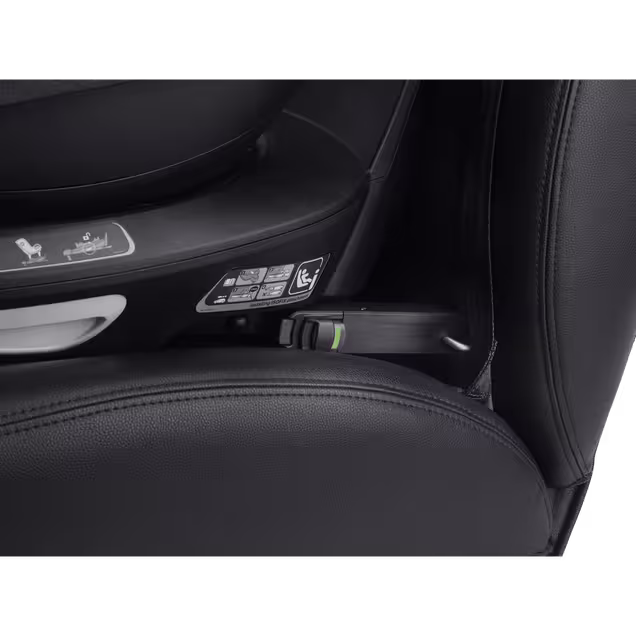 Close up of the ISOFIX connector between the Bugaboo 360 Base by Nuna and car. The indicator is green to signal correct installation. - Main Image Slide 6 of 13