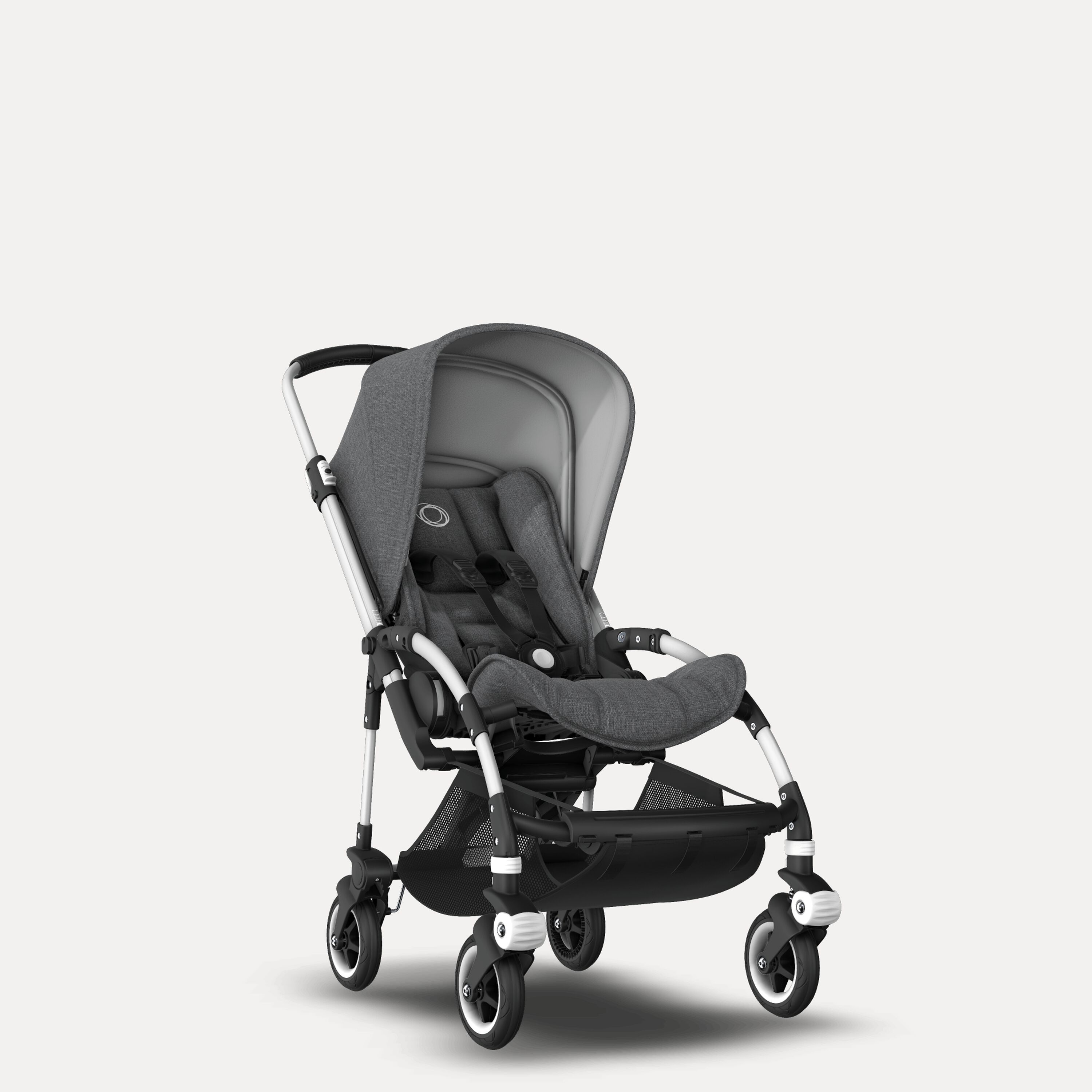 Bugaboo Bee 5 travel system grey melange sun canopy, grey melange fabrics, aluminium base - Main Modal Image Slide 6 of 18