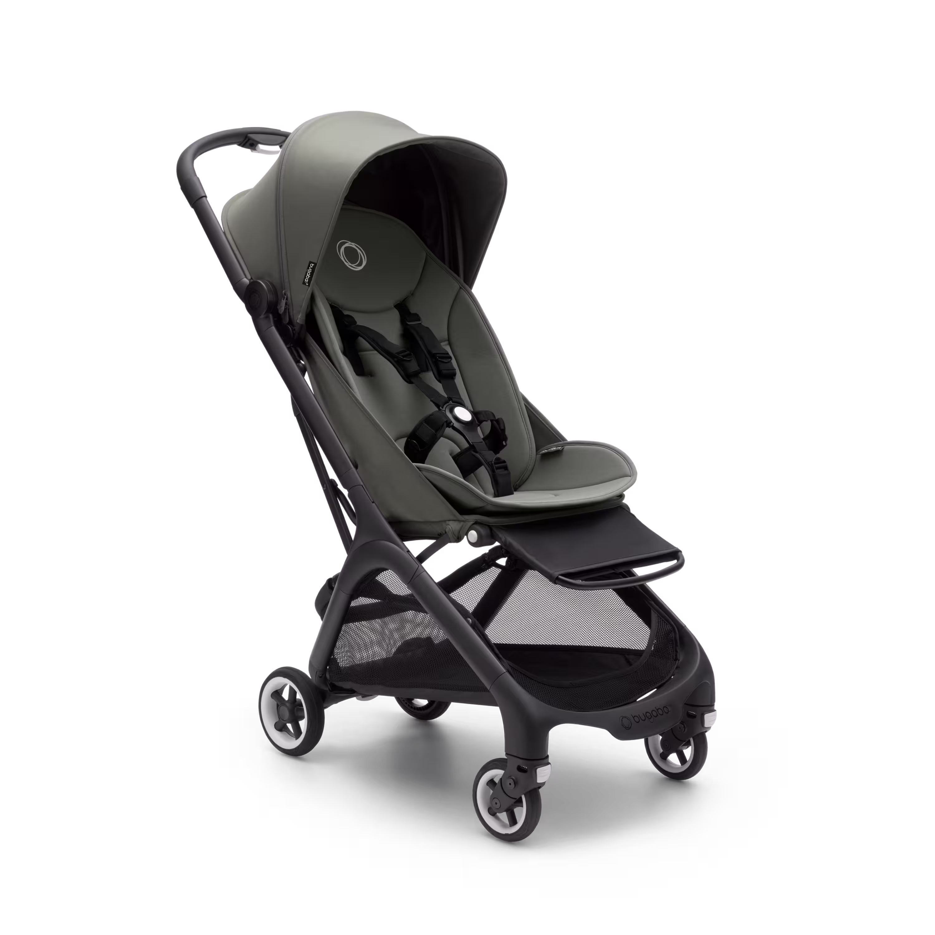 Bugaboo Butterfly travel stroller black base, forest green fabrics, forest green sun canopy - Main Modal Image Slide 1 of 13