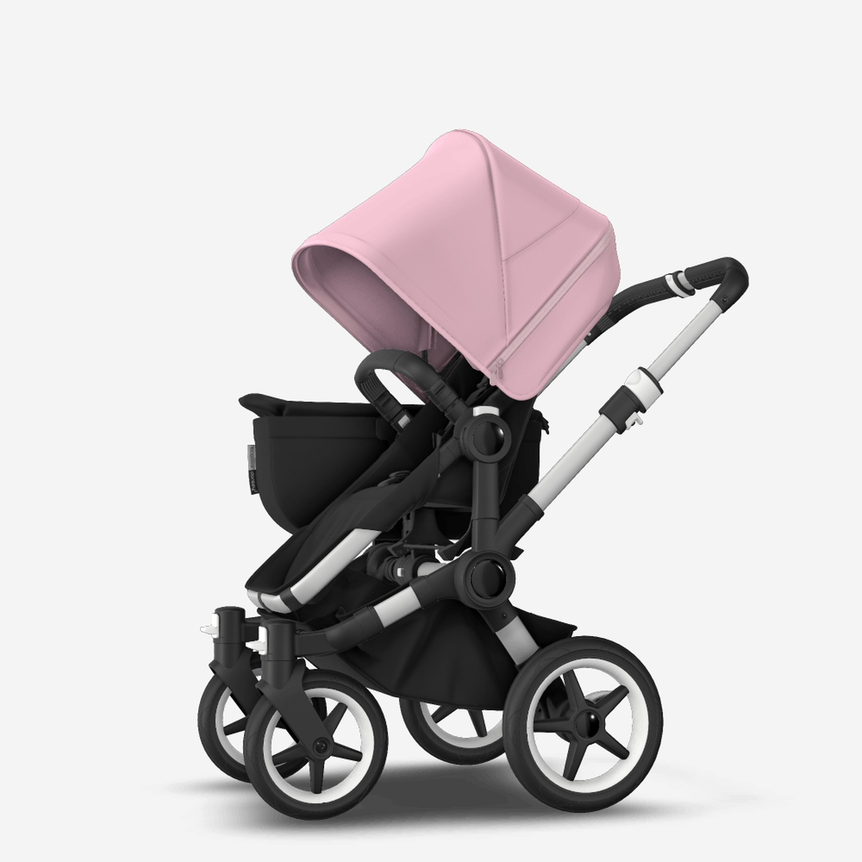 Bugaboo Donkey 3 Mono seat and bassinet stroller soft pink sun canopy, black fabrics, aluminium base - Main Modal Image Slide 6 of 10