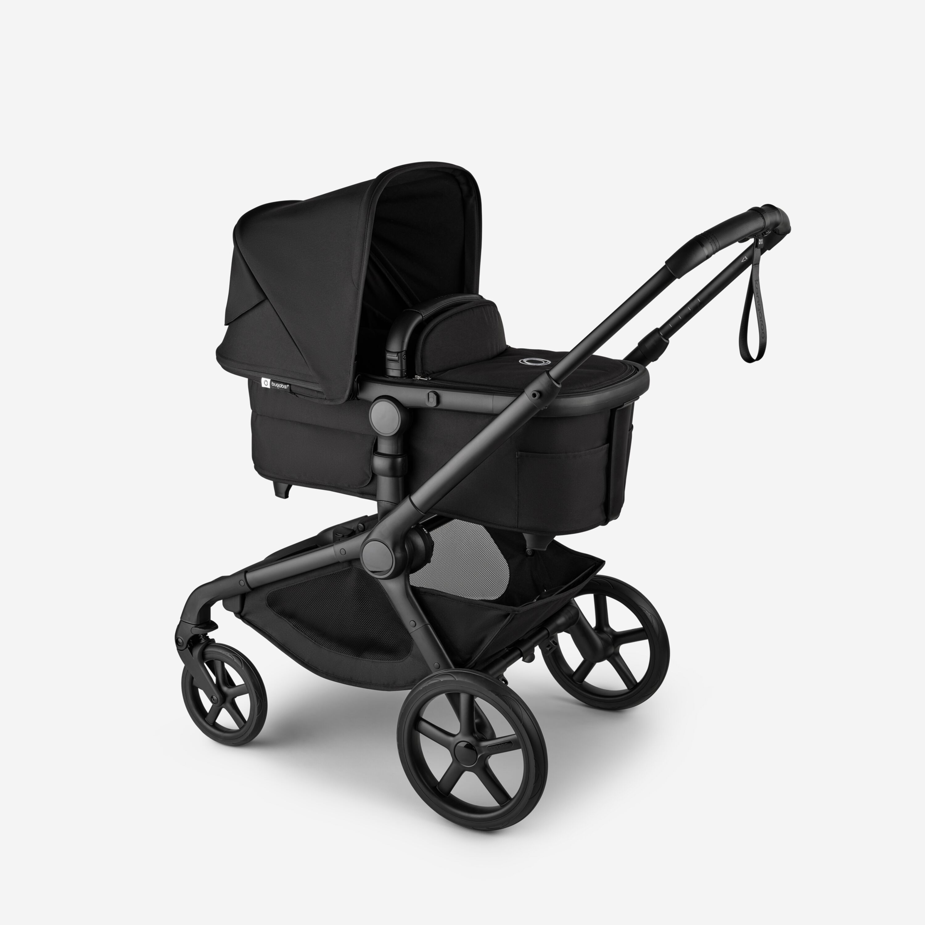 Bugaboo Kangaroo 2-in-1 stroller with one bassinet, Midnight Black fabrics, and Midnight Black sun canopy. - Main Modal Image Slide 3 of 18