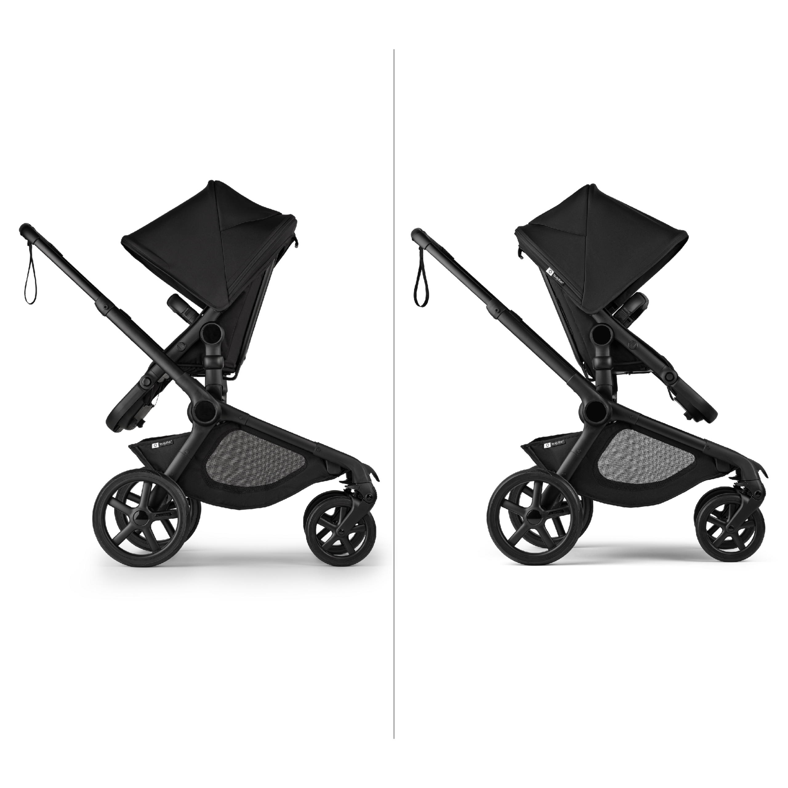 Bugaboo Kangaroo 2-in-1 stroller black base, moon grey fabrics, moon grey sun canopy - Thumbnail Slide 11 of 18