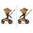 Two images showing the Bugaboo Fox 5 Noir Limited Edition stroller's reversible seat: facing parent and facing the world. - Thumbnail Slide 8 of 15