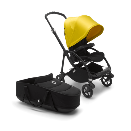 US - B6 bassinet stroller bundle black, black, lemon yellow