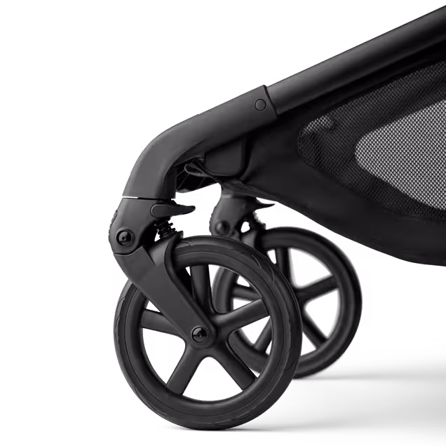 A close-up of the front wheels of the Bugaboo Kangaroo 2-in-1 stroller. - Main Image Slide 9 of 20