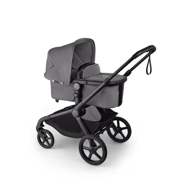 Bugaboo Kangaroo 2-in-1 pram black base, moon grey fabrics, moon grey sun canopy - Main Image Slide 3 of 18