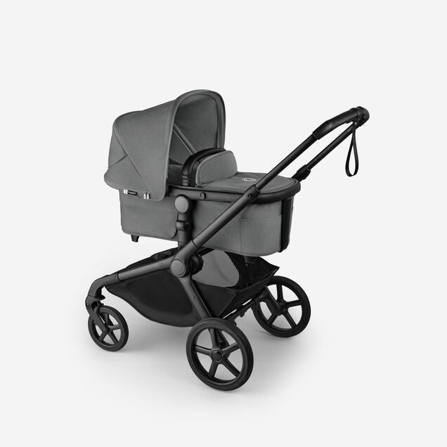 Bugaboo Kangaroo 2-in-1 pram black base, moon grey fabrics, moon grey sun canopy - Main Image Slide 3 of 18