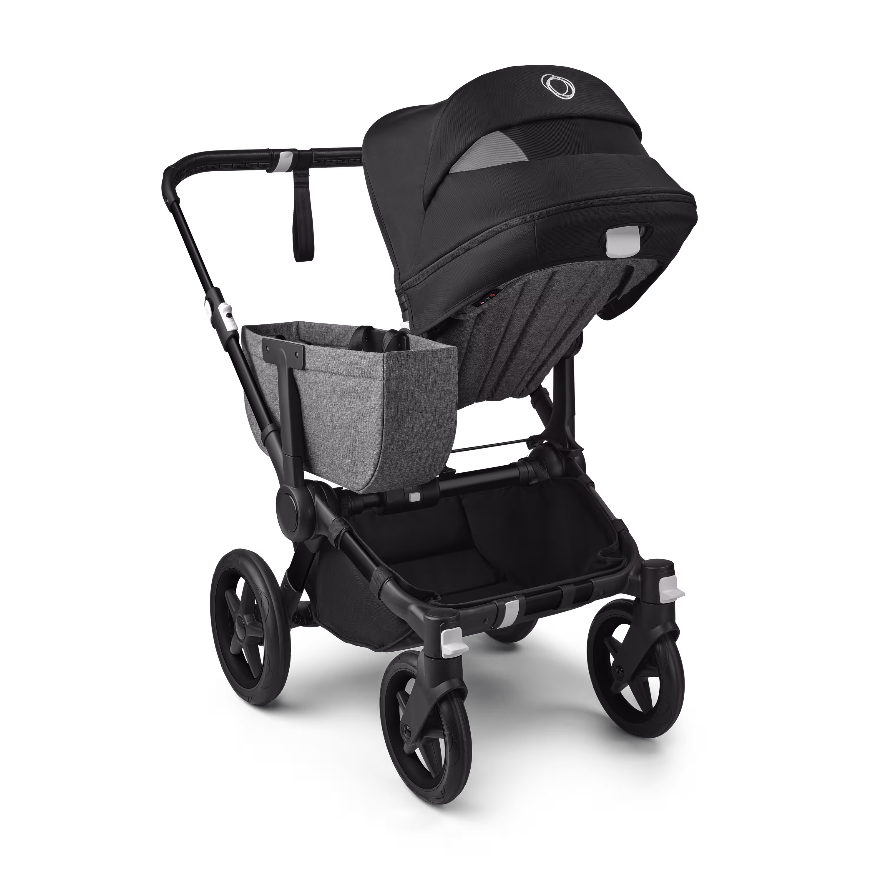 Bugaboo Donkey 5 Mono 2-in-1 stroller black base, grey mélange fabrics, midnight black sun canopy - Main Modal Image Slide 4 of 11