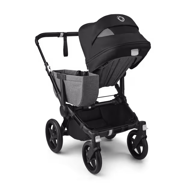 Bugaboo Donkey 5 Mono 2-in-1 stroller black base, grey mélange fabrics, midnight black sun canopy - Main Image Slide 4 of 11