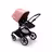 Bugaboo Fox 3 seat stroller with graphite frame, black fabrics, and pink sun canopy. - Thumbnail Slide 6 of 7