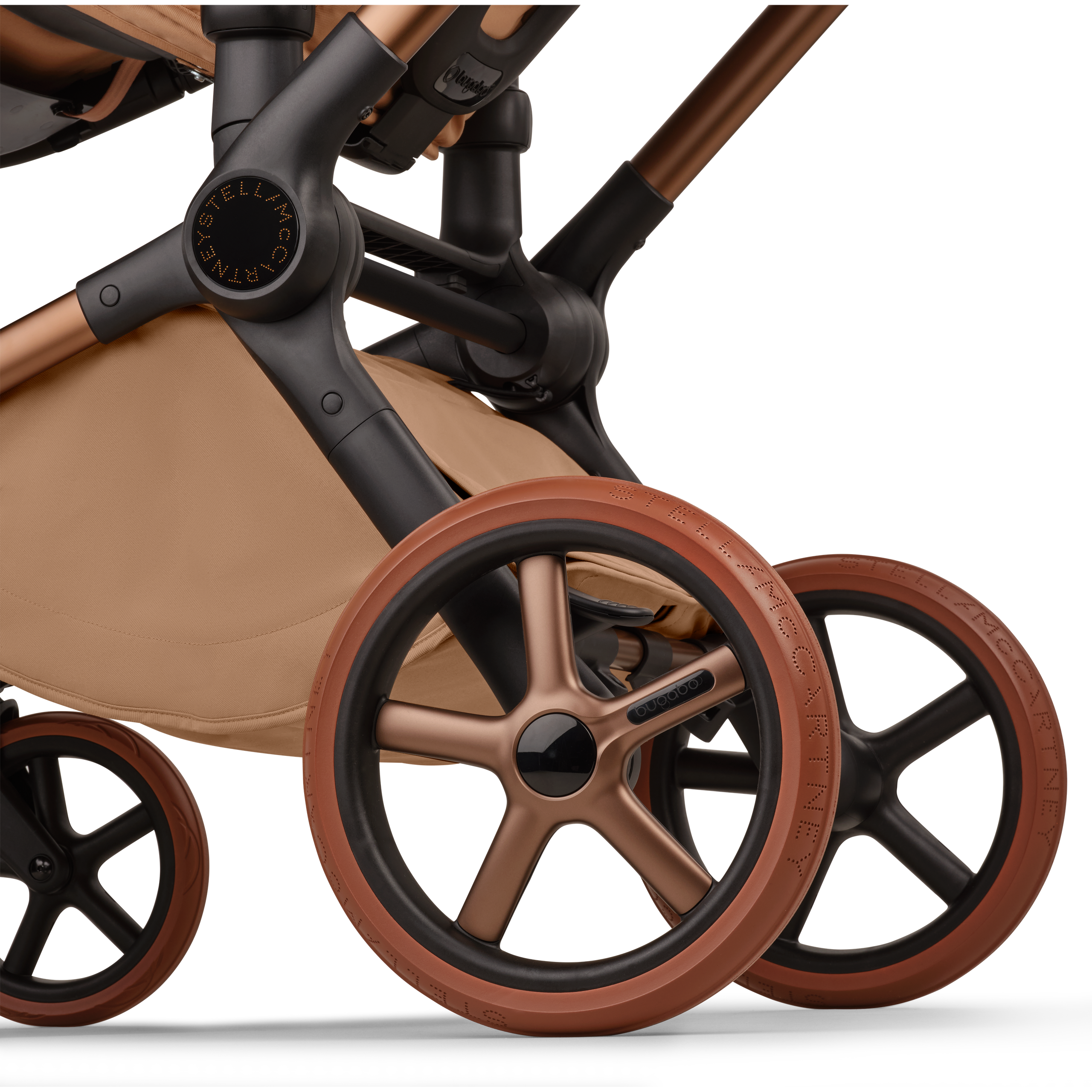 Bugaboo x Stella McCartney Fox 5 Renew 2-in-1 stroller black base, tobacco brown fabrics, tobacco brown sun canopy - Thumbnail Slide 6 of 12