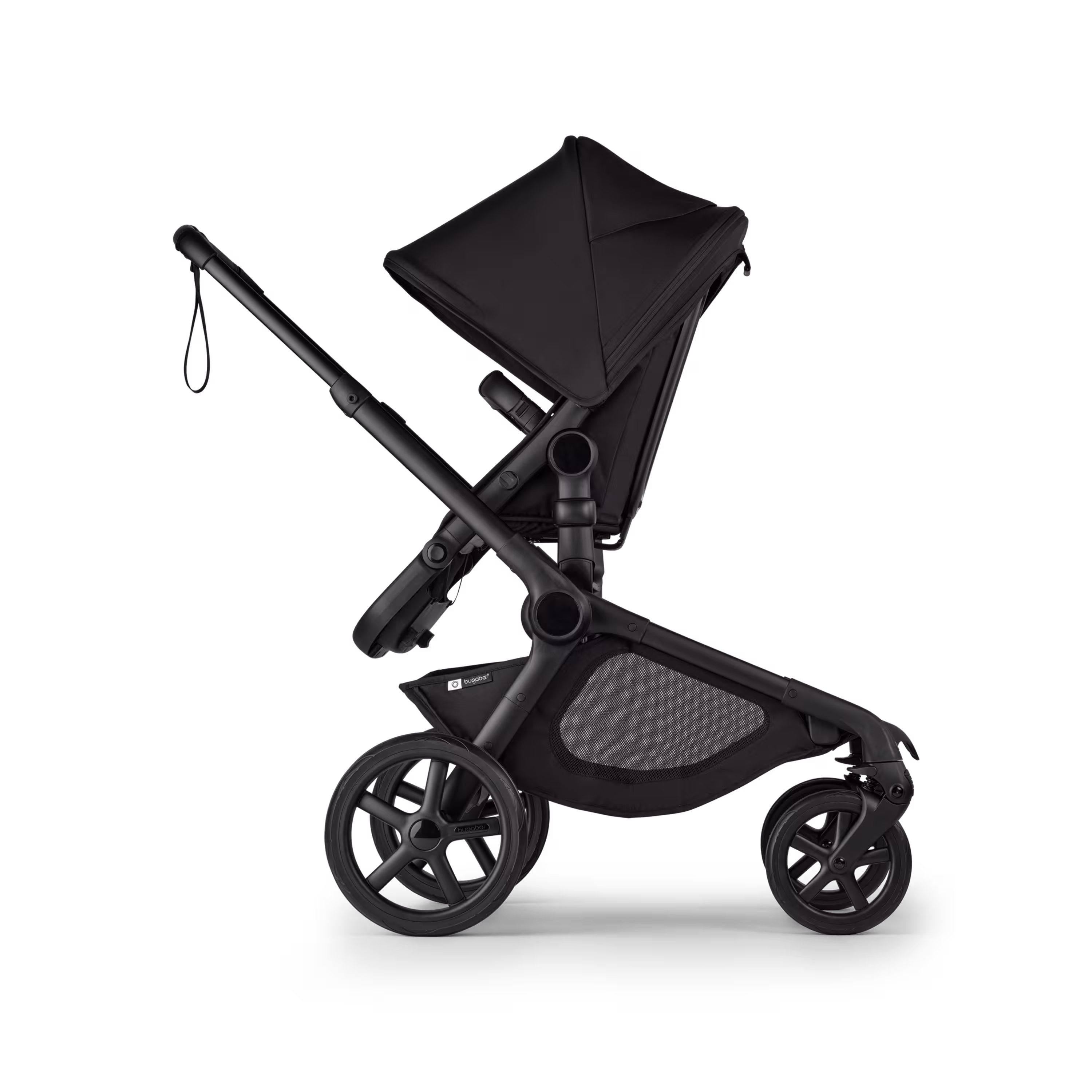 Bugaboo Kangaroo 2-in-1 stroller with one seat, Midnight Black fabrics, and Midnight Black sun canopy. - Main Modal Image Slide 4 of 18