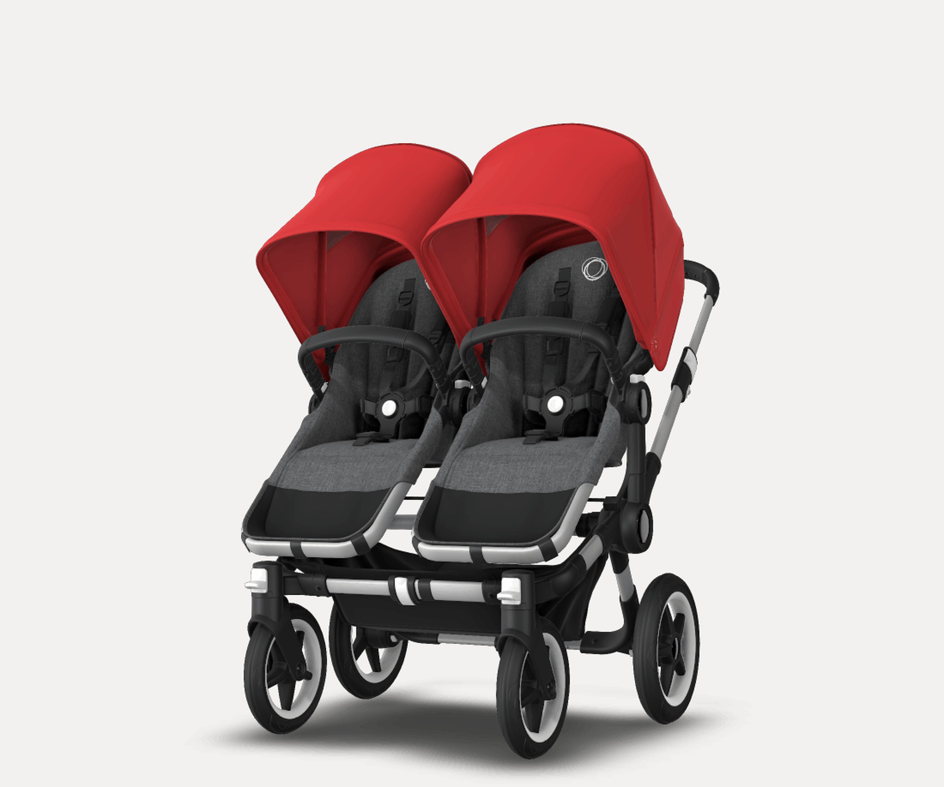 US - Bugaboo D3T stroller bundle aluminum grey melange red - Main Modal Image Slide 3 of 5