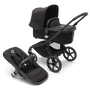 Bugaboo Fox 5 bassinet and seat stroller with black chassis, midnight black fabrics and midnight black sun canopy. - Thumbnail Slide 1 of 16