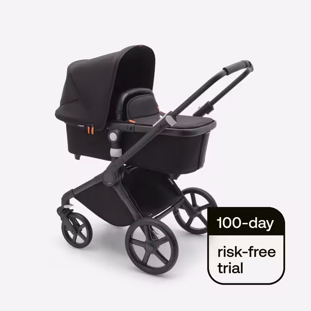 Bugaboo Fox Cub 2-in-1 stroller black base, midnight black fabrics, midnight black sun canopy - Main Image Slide 2 of 13