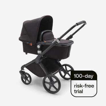 Bugaboo Fox Cub 2-in-1 stroller black base, midnight black fabrics, midnight black sun canopy - view 2