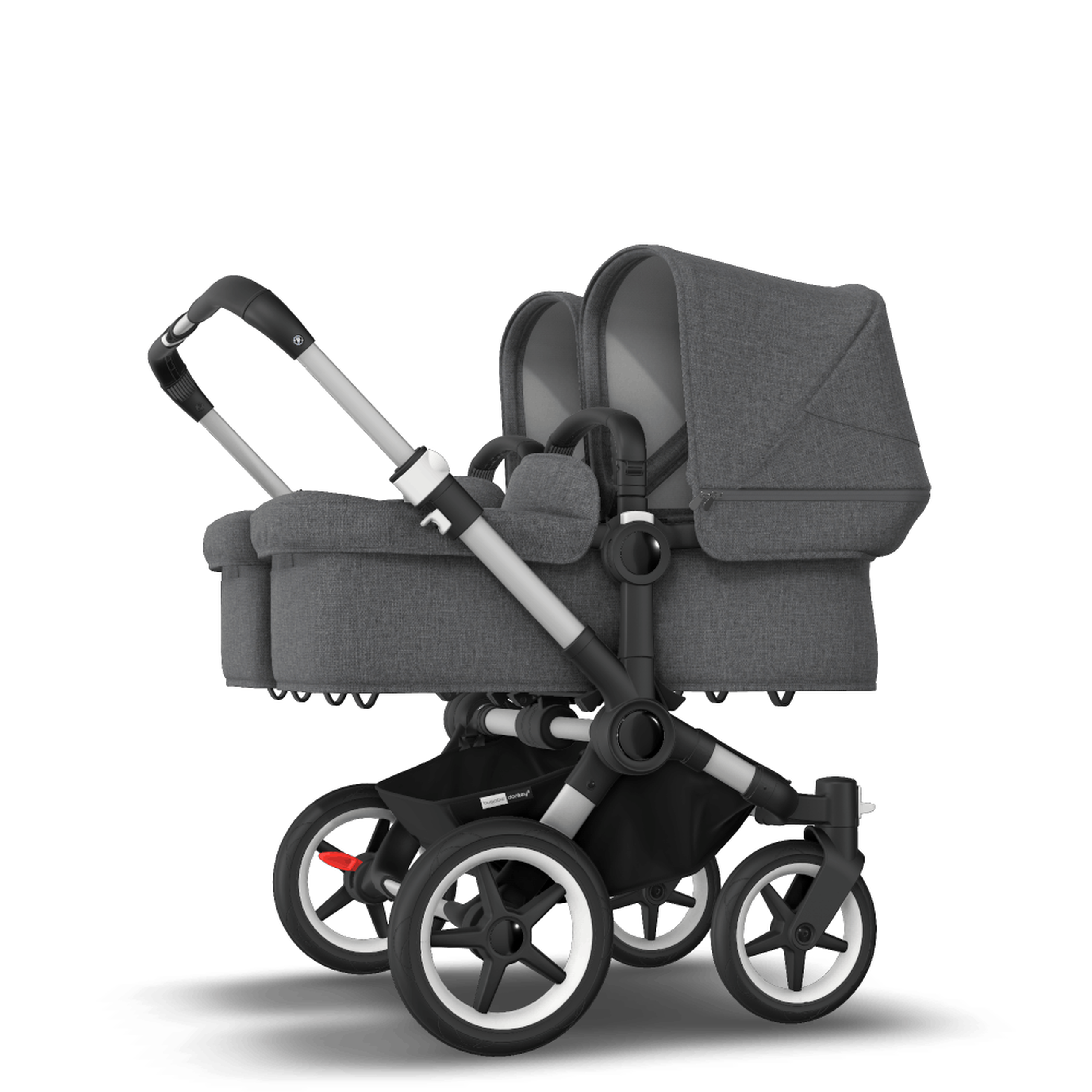 AU - Bugaboo Donkey 3 Twin Seat and Bassinet Stroller Grey Melange, Aluminum chassis - Thumbnail Slide 5 of 8