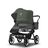 Bugaboo Donkey 5 Duo double stroller graphite base, grey mélange fabrics, forest green sun canopy - Thumbnail Slide 1 of 11