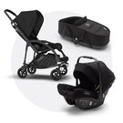 Bugaboo Bee 5 travel system black sun canopy, black fabrics, black base