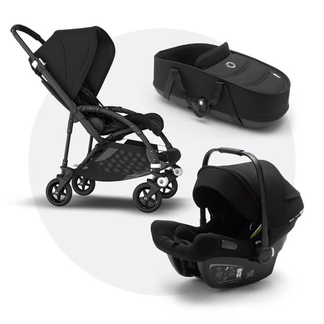 Bugaboo Bee 5 travel system black sun canopy, black fabrics, black base - Main Image Slide 1 of 16