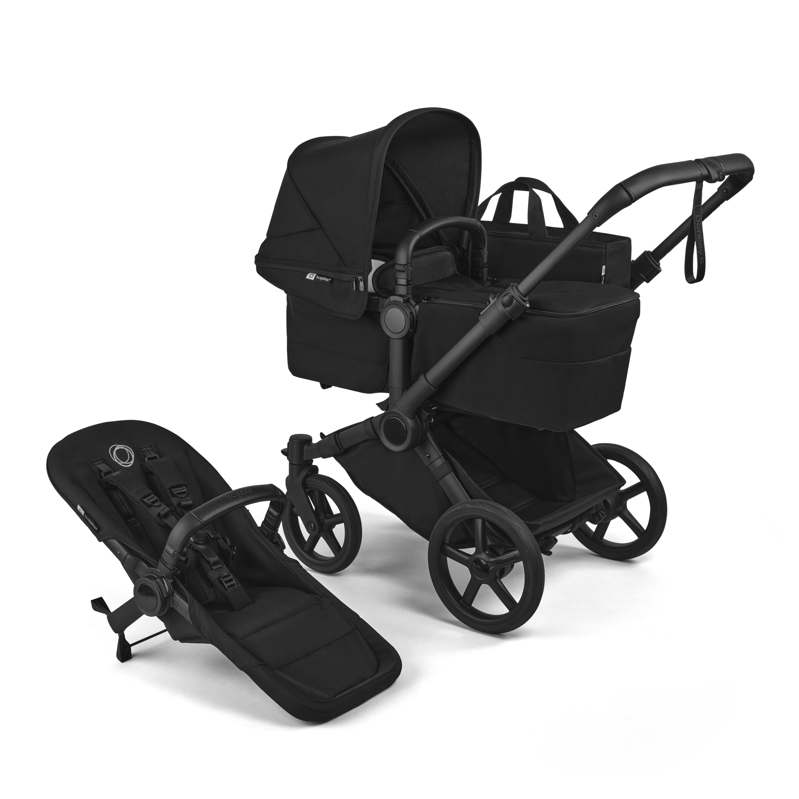 Bugaboo Donkey 6 2-in-1  pushchair black base, heritage black fabrics, heritage black sun canopy - Thumbnail Slide 1 of 10