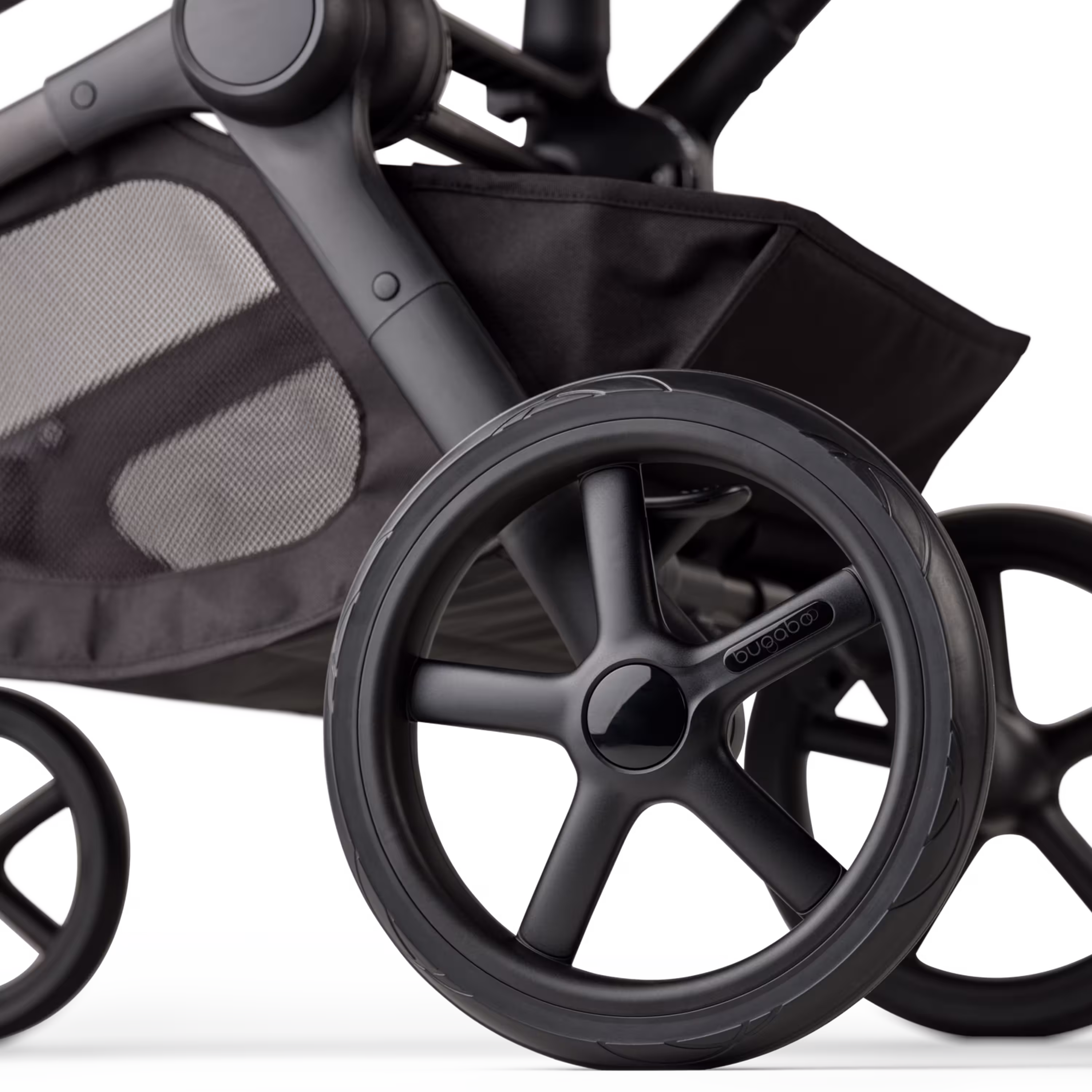 Bugaboo Kangaroo Double bassinet and seat pram black base, midnight black fabrics, midnight black sun canopy - Main Modal Image Slide 14 of 18