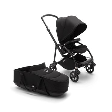 Bugaboo Bee 6 seat and bassinet stroller black sun canopy, black fabrics, black base