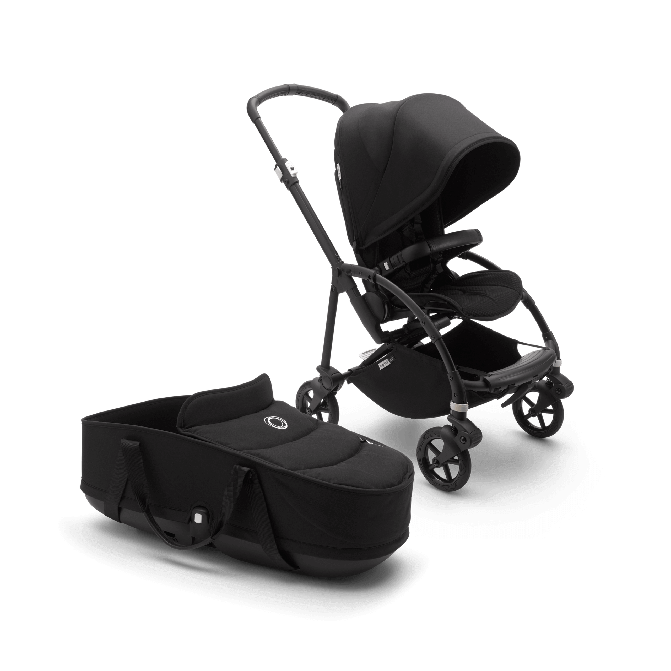 Bugaboo Bee 6 seat and bassinet stroller black sun canopy, black fabrics, black base - Thumbnail Slide 3 van 4