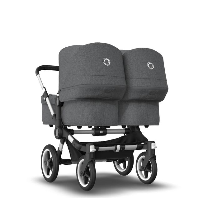 AU - Bugaboo Donkey 3 Twin Seat and Bassinet Stroller Grey Melange, Aluminum chassis - Main Image Slide 1 of 8